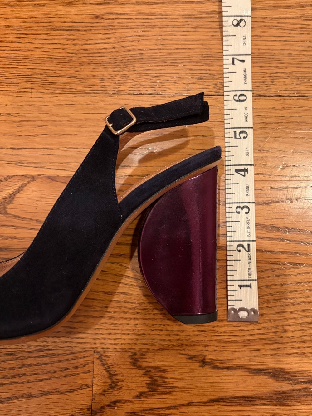 Dries Van Noten Blue Suede Purple Heel Slingback - Picture 13 of 13
